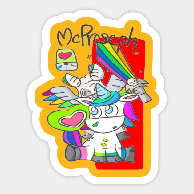 Rainbow McProseph (Blue) Sticker by McProseph